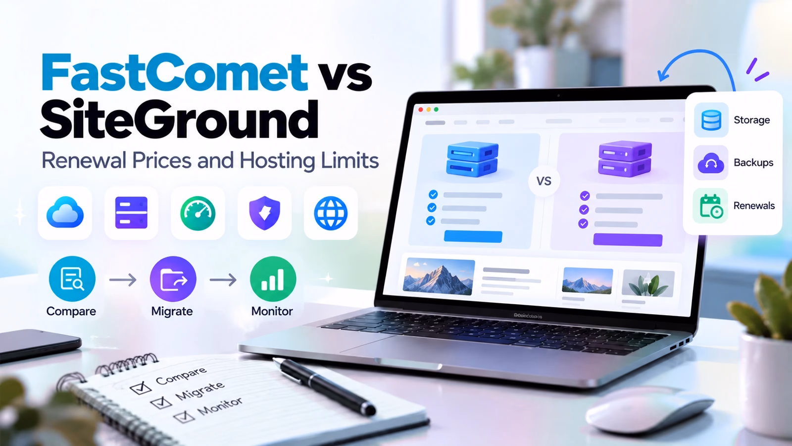 FastComet vs SiteGround: Renewal Prices, Storage and Hosting Limits