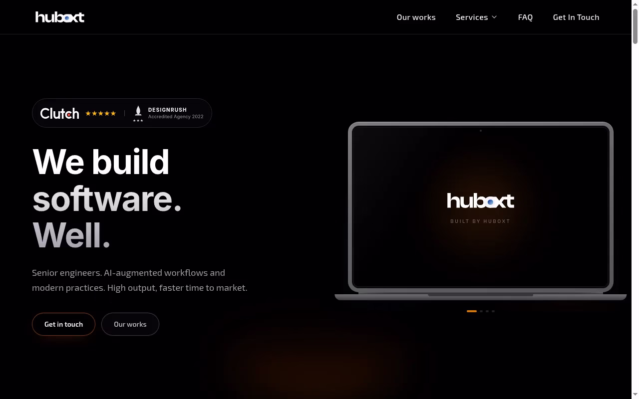 Huboxt official homepage captured October 7, 2026