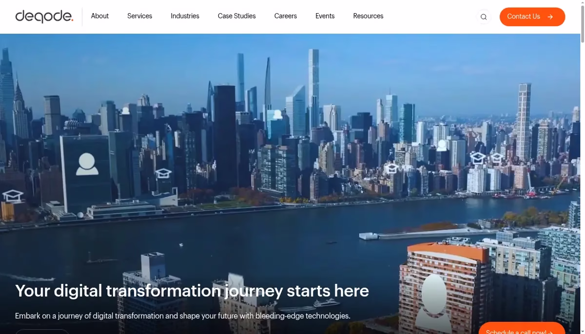 Deqode official company homepage, captured for the cryptocurrency wallet developer profile