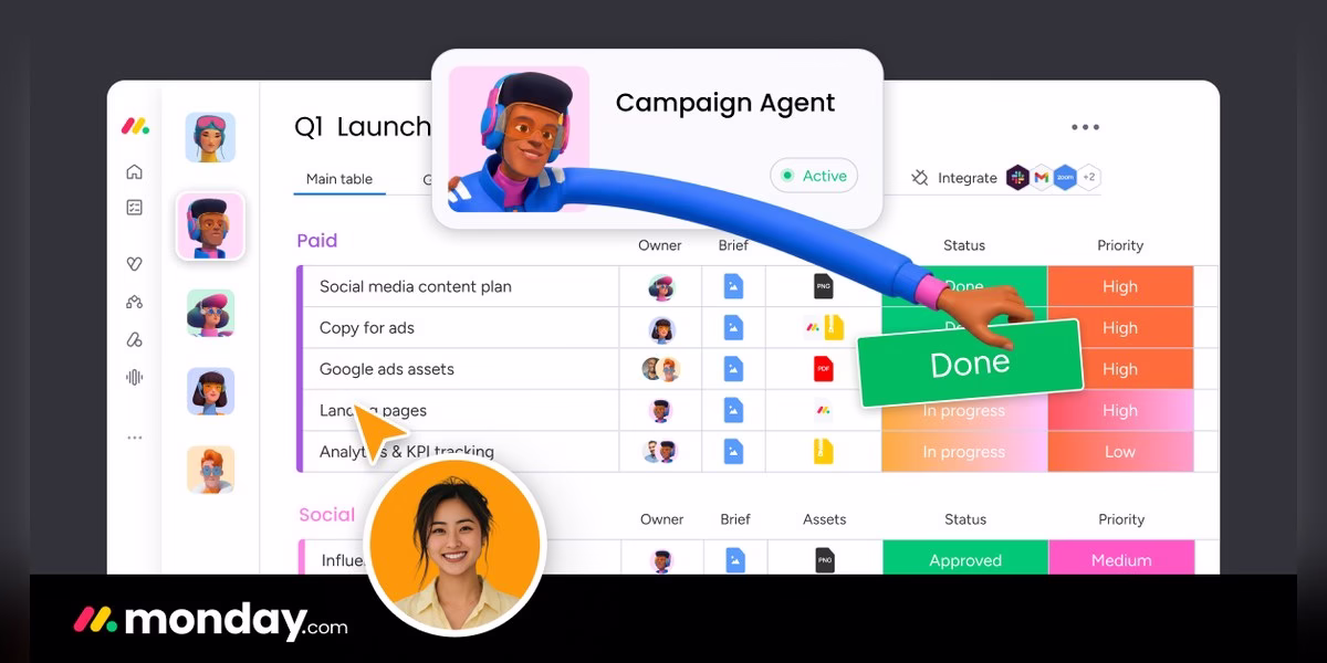 monday.com homepage image for the AI work platform