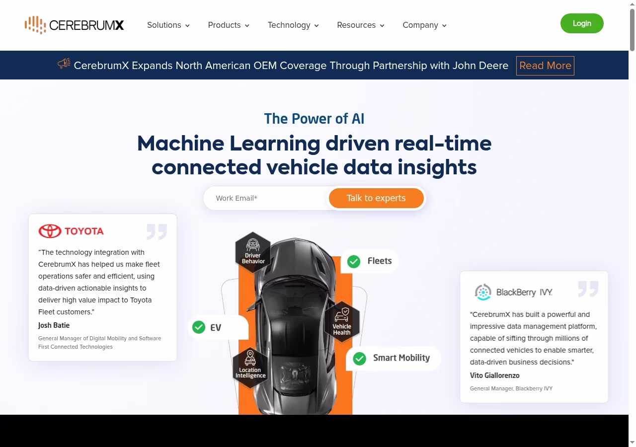 CerebrumX current homepage, October 5, 2026