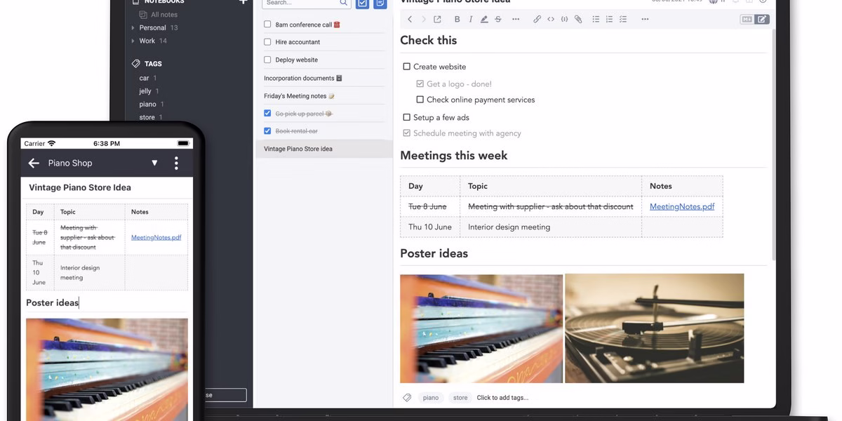 Joplin homepage image showing the open source note-taking app