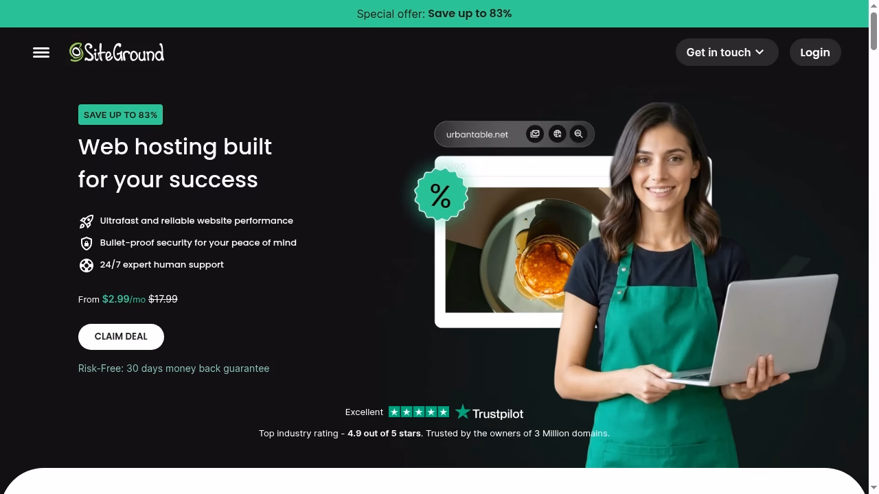 SiteGround official web-hosting offers and plan limits