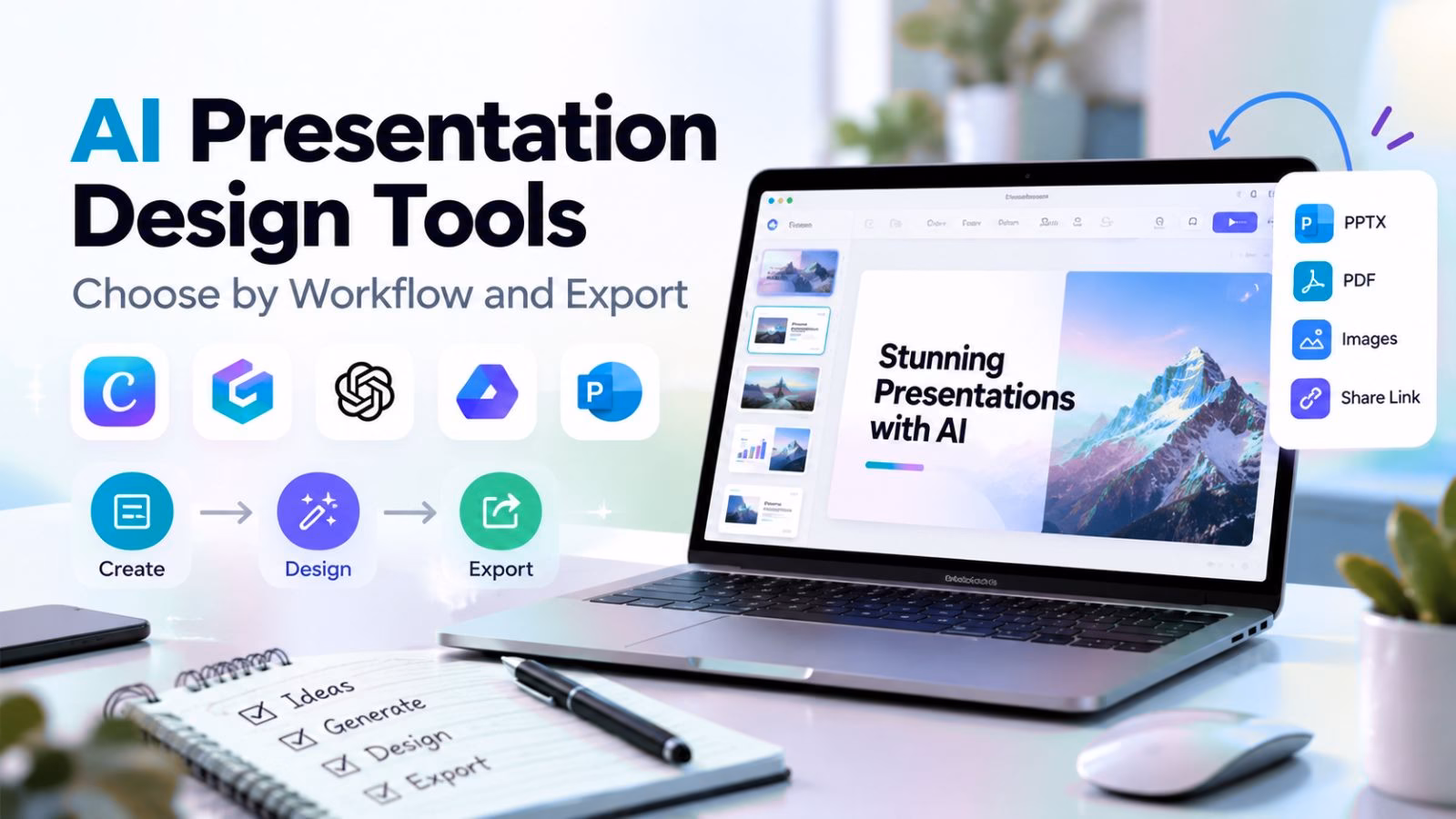 10 AI Presentation Design Tools: Choose by Workflow and Export